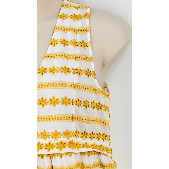 dRA Los Angeles Athena Dress Floral Eyelet Size L Lined Pockets V Neck - Picture 5 of 16